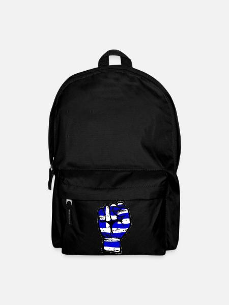 Griechenland Flagge Faust Hand Symbol used - Rucksack - Schwarz