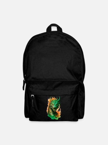 majestätischer Drache in Flammen - Rucksack - Schwarz