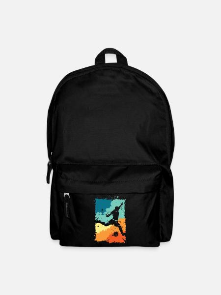 Fußball Spieler Farbexplosion Schuss retro vintage - Rucksack - Schwarz