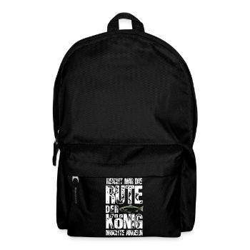 Reicht mir die Rute, der König möchte angeln - Rucksack - Schwarz - Vorne