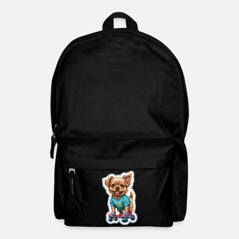Hündchen auf Rollschuhen - Rucksack - Schwarz