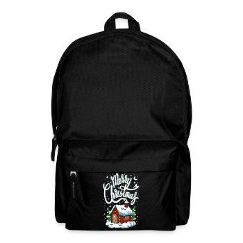 Christmas Merry Christmas House Cottage Tree Snow - Backpack - black - Front