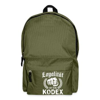 Loyalität ist ein Kodex - Backpack - olive green - Front