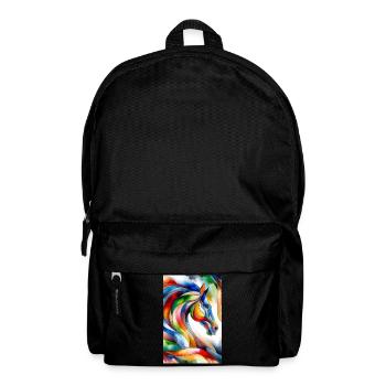 Pferd abstrakt - Rucksack - Schwarz - Vorne