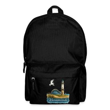 Warnemünde Teepot and Lighthouse with Seagull - Backpack - black - Front