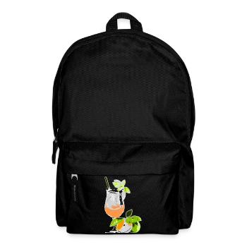 Cocktail Glass Drink with Orange & Mint - Backpack - black - Front
