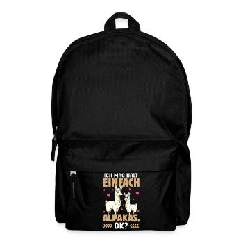 Alpaka Fan ICH MAG HALT EINFACH ALPAKAS Lustig - Rucksack - Schwarz - Vorne