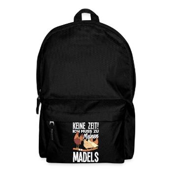 Pas le temps! Je dois aller vers mes filles – des poulets - Sac à dos - noir - Devant