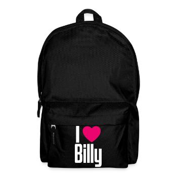 I Love Billy Pinkes Herz Ich liebe Billy - Rucksack - Schwarz - Vorne