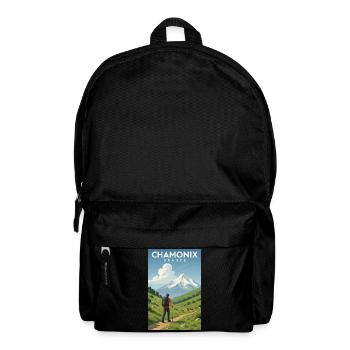 Alpine hikers in front of Mont Blanc - Backpack - black - Front