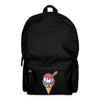 Baseball Eiscreme Waffel Mit Schlaeger Streuseln - Rucksack - Schwarz - Vorne