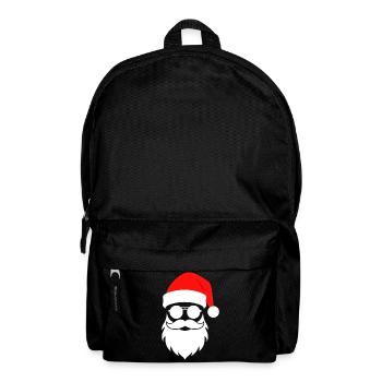 Santa mit Sonnenbrille Minimal Weihnachtsdesign - Rucksack - Schwarz - Vorne