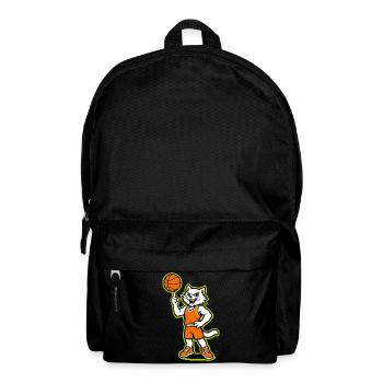 Basketball-Katzen-Maskottchen in Orange - Rucksack - Schwarz - Vorne