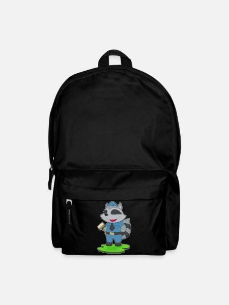 Waschbär Polizist Sandwich Polizei - Rucksack - Schwarz