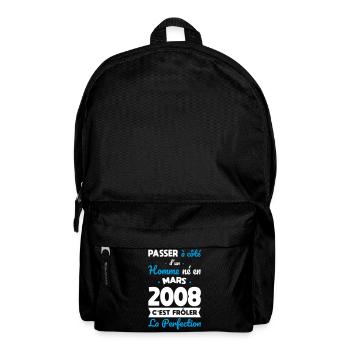 Birthday 18 - Born in March 2008 - Backpack - black - Front
