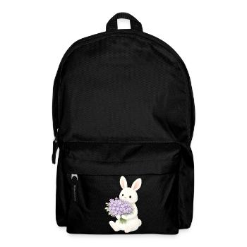 Hase mit Flieder Illustration  - Rucksack - Schwarz - Vorne