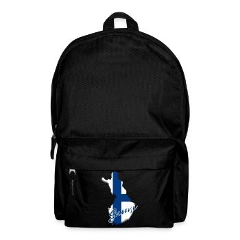 Karte mit finnischer Flagge, ich liebe Finnland - Rucksack - Schwarz - Vorne