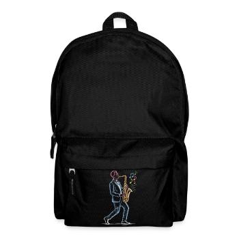 Saxophone Player Playing Sax Art Print - Backpack - black - Front