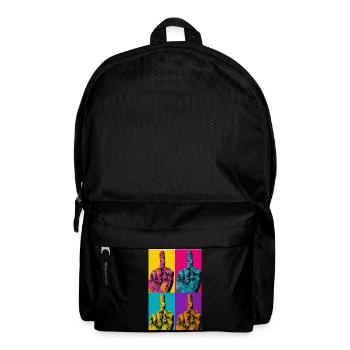 Pop Art Hand Four-Colored Finger - Backpack - black - Front