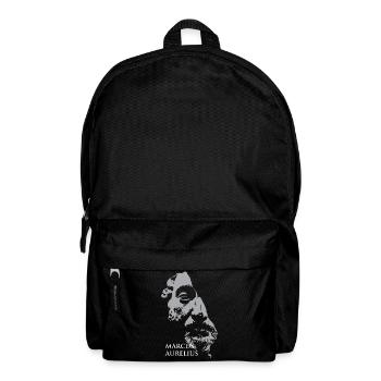 Marcus-Aurelius-Porträt in Grau - Rucksack - Schwarz - Vorne