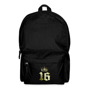 16 Zahl Krone - Rucksack - Schwarz - Vorne