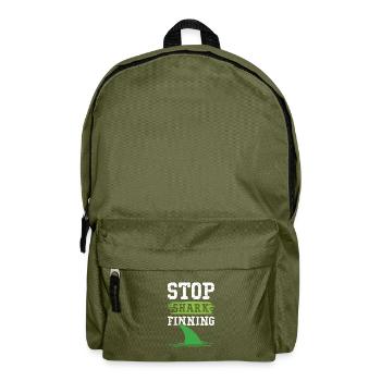 Stop the shark catch saying - Backpack - olive green - Front