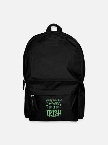 St. Patricks Day 2024 Pray For Me My Wife Is Irish - Backpack - black