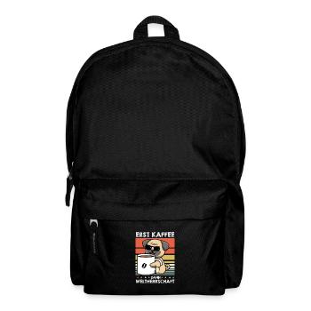 Mops Hund Kaffee-Sonnenbrille - Rucksack - Schwarz - Vorne