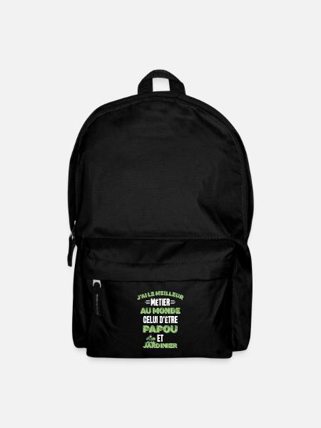 Papou jardinier retraité jardinage humour t-shirt - Sac à dos - noir