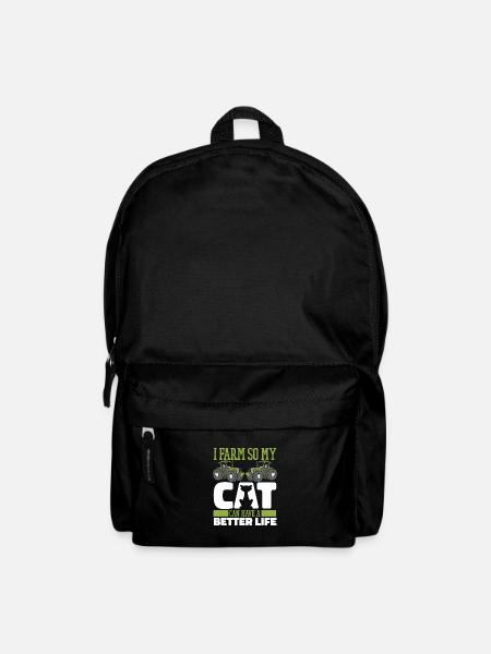 Bauer Landwirt Katze - Rucksack - Schwarz