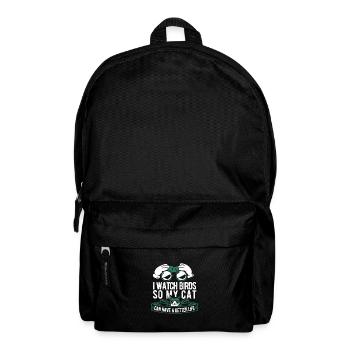Birdwatcher Cat - Backpack - black - Front