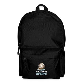Auf zu neuen Ufern Segeln Segelschiff - Rucksack - Schwarz - Vorne