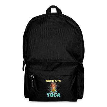 Never Too Old For Yoga - Rucksack - Schwarz - Vorne