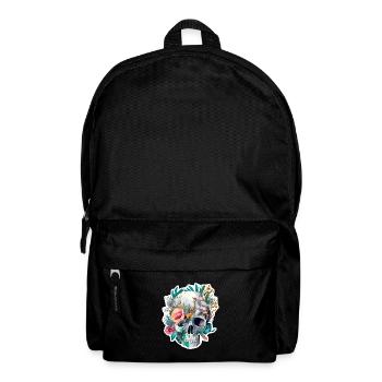 Human Skull & Flowers 28 - Backpack - black - Front