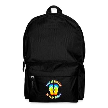 Life is better in flip flops - Rucksack - Schwarz - Vorne
