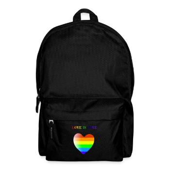 Regenbogen Herz Geschenkidee LGBT Love is love - Rucksack - Schwarz - Vorne