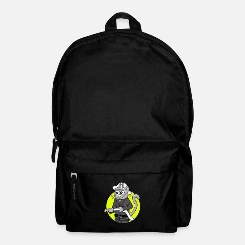 Retro Fire Brigade Cat - Backpack - black