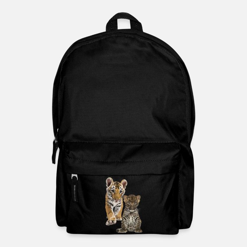 Leopard und Tiger - Rucksack - Schwarz
