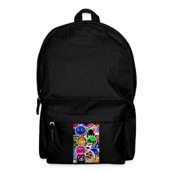 Lustige Monster Aufkleber - Rucksack - Schwarz - Vorne