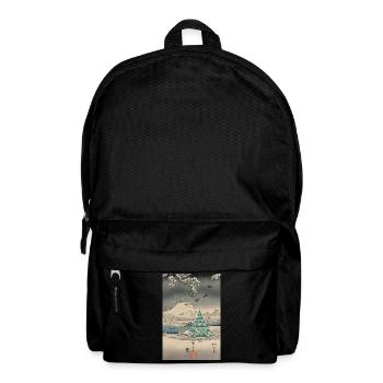 Weihnachtsbaum in verschneiter Landschaft - Rucksack - Schwarz - Vorne