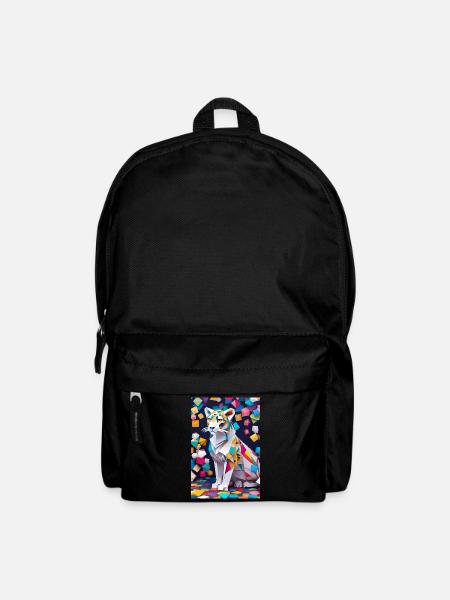 Arktische Eleganz: Die Anmut eines Schneeleoparden - Rucksack - Schwarz