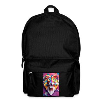Sunset Monarch: Sculpted Lion Majesty - Backpack - black - Front