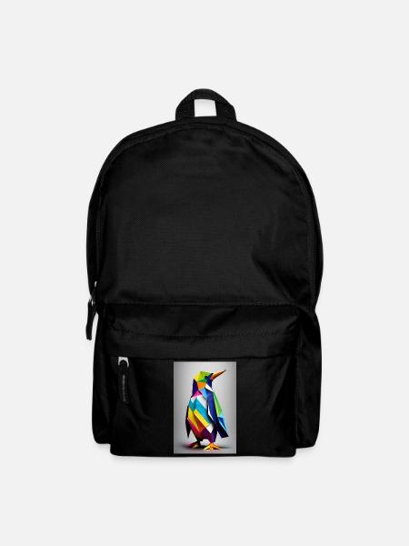 Origami-Pinguin - Rucksack - Schwarz