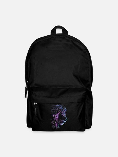 Löwe Bunt Löwenkopf Neon Farbenfroh Raubtier Kunst - Rucksack - Schwarz