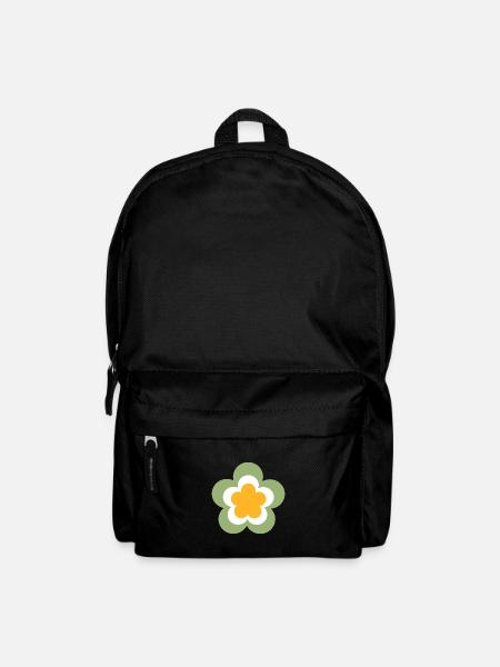 des années 70 fleur motif vert, carnaval, Mardi Gras - Sac à dos - noir