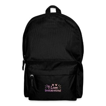 Ich Liebe Skateboard - Rucksack - Schwarz - Vorne