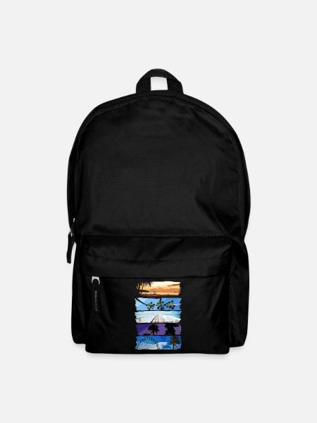 Palmen und Strand - Rucksack - Schwarz