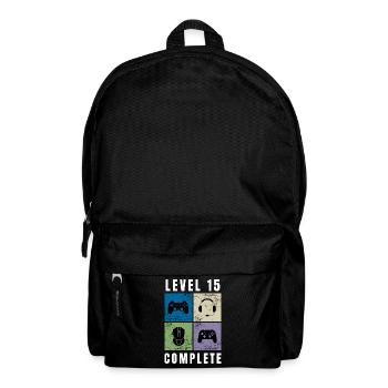 Level 15 Complete Gaming Geschenk - Rucksack - Schwarz - Vorne
