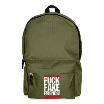 FUCK FAKE FRIENDS ! - Sac à dos - vert olive - Devant