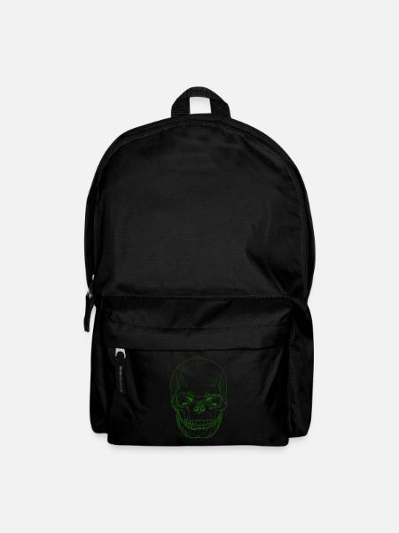 SkullSketchDarkGreen - Backpack - black